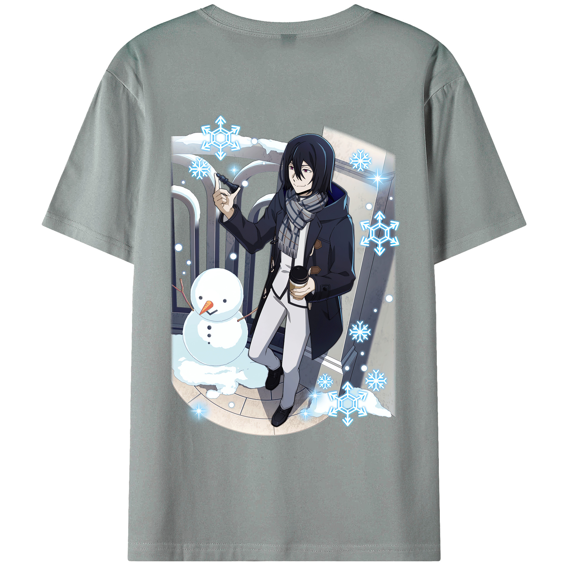 （画像用） 文豪ストレイドッグス Bungo Stray Dogs 綿100％ メンズ半袖Tシャツ（バックプリント） 通気性